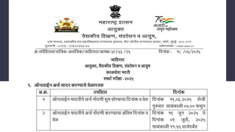 वैद्यकीय शिक्षण आणि संशोधन विभागात ग्रंथपाल, वाहनचालक, औषध निर्माता व इतर 1107 पदांची भरती | Department of Medical Education and Research Recruitment 2025
